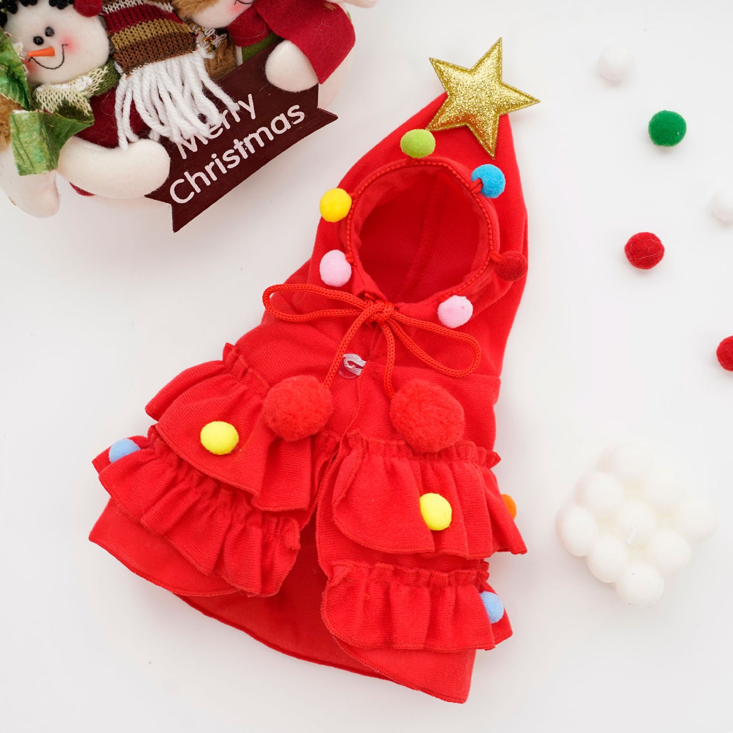 Christmas Cloak Pet Dog Transformation Outfit – Holiday Costume for Dogs