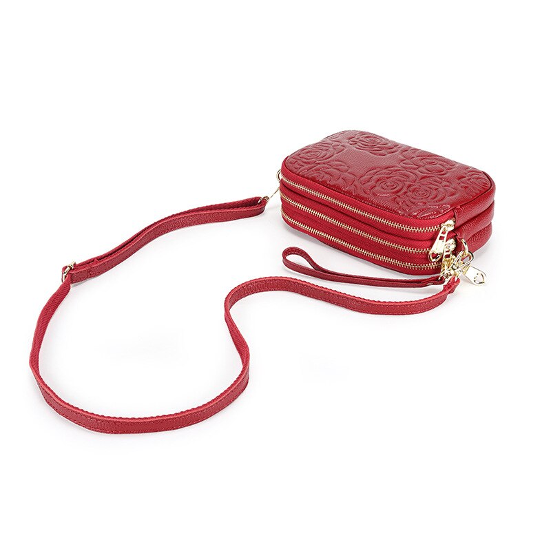 Trend Camellia Genuine Leather Messenger Bag – Luxury Women’s Crossbody & Designer Shoulder Bag