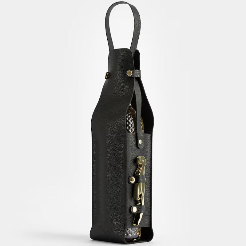 Wine Tote Bag with Leather – Portable Wine & Champagne Carrier for Picnics