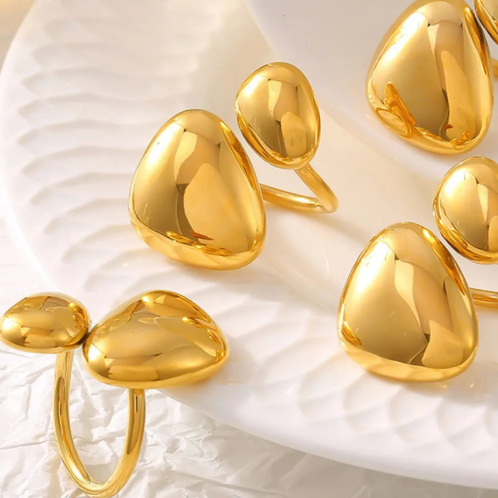 Geometric Irregular Smooth Open Ring Stainless Steel Plated Ring – Modern Minimalist Jewelry