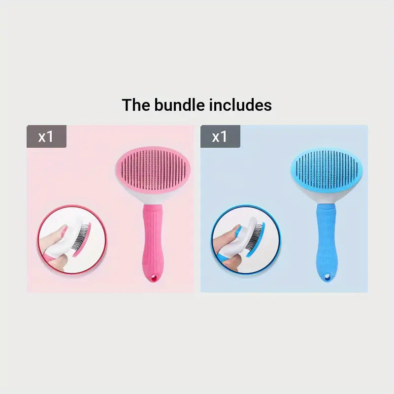 1pc Pet Hair Removal Comb – One-Click Cleaning Needle Comb for Cats & Dogs