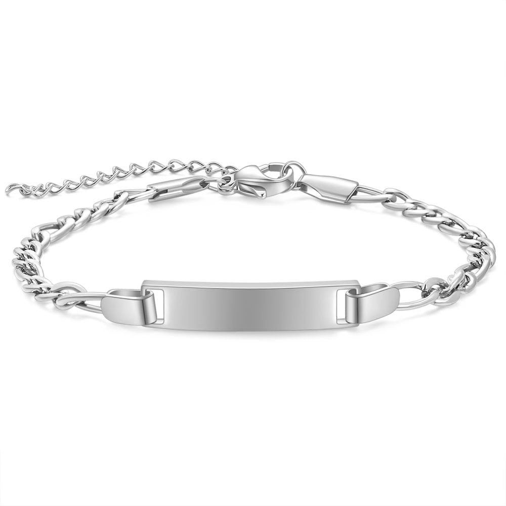Customizable Children’s Stainless Steel Curved Bracelet – Adjustable 16+4cm Jewelry Gift