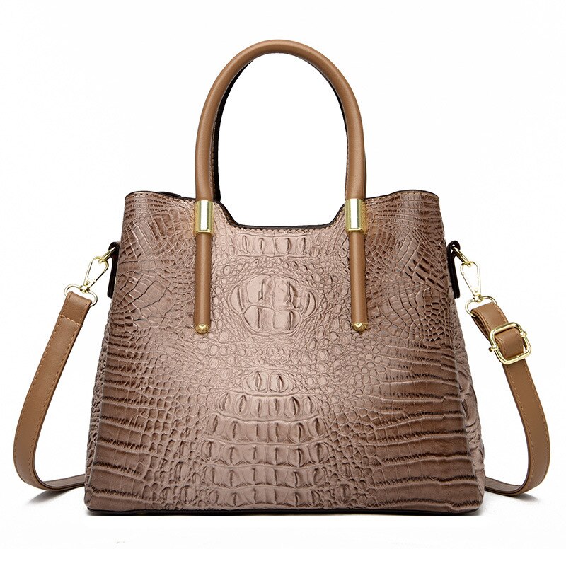 Fashion Alligator Women Handbags – Designer Crocodile PU Leather Large Tote & Luxury Crossbody Bag