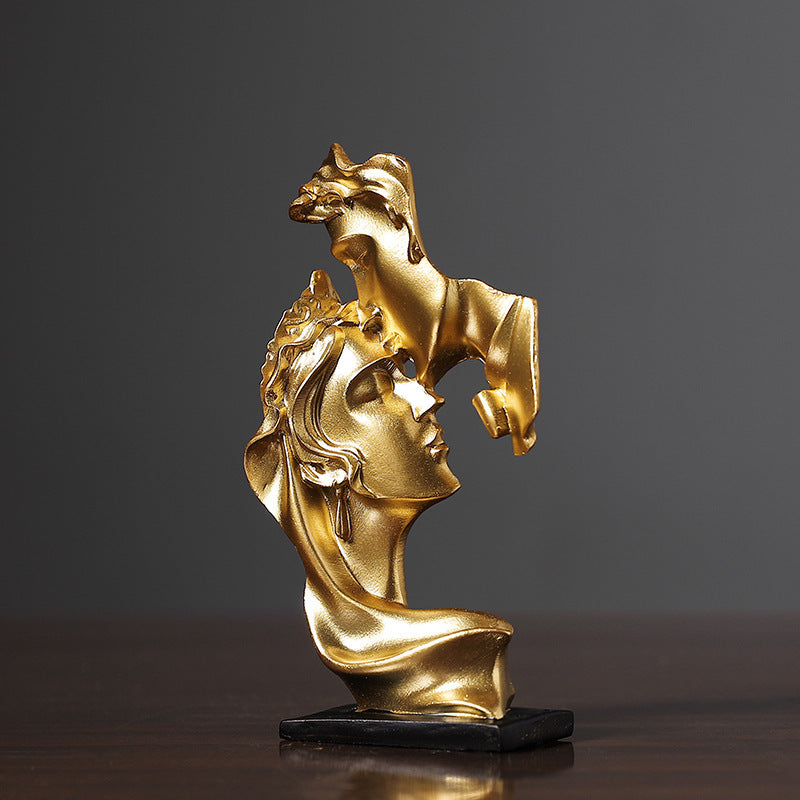 Abstract Art Couple Decoration – Living Room, Wine Cabinet & Study Figure Sculpture Handicrafts