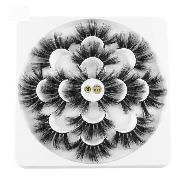 3D Mink Hair False Eyelashes – 25mm Thick, Long, Wispy Handmade Lashes, 7 Pairs