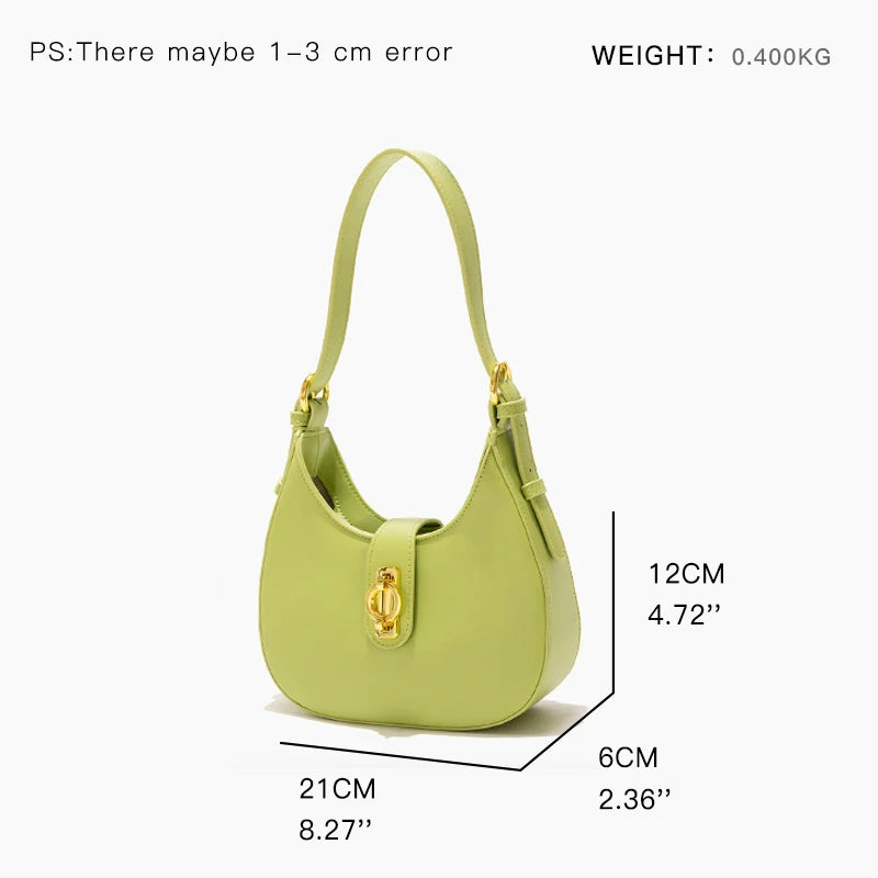New Stylish Women Half Moon Shoulder Bags – High Quality PU Leather Crossbody Tote Handbag