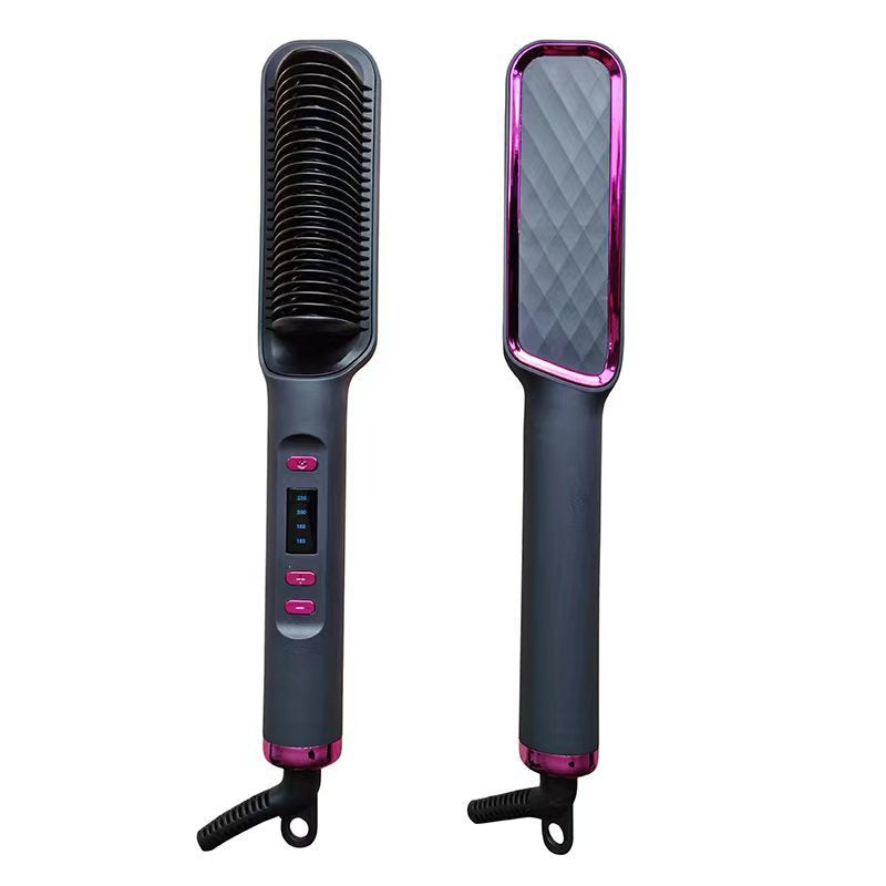 Electric Hair Straightener – LCD Dual-Purpose Negative Ion Hair Comb & Curling Stick for Home & Salon