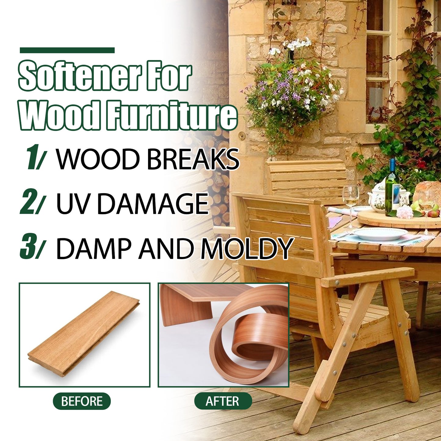 Softener for Wood Furniture – Arc Bending Molding Care Solution for Home Wooden Furniture