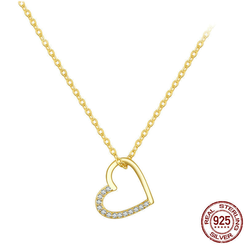 Elegant White Gold Plated Heart Necklace – Perfect Gift for Her