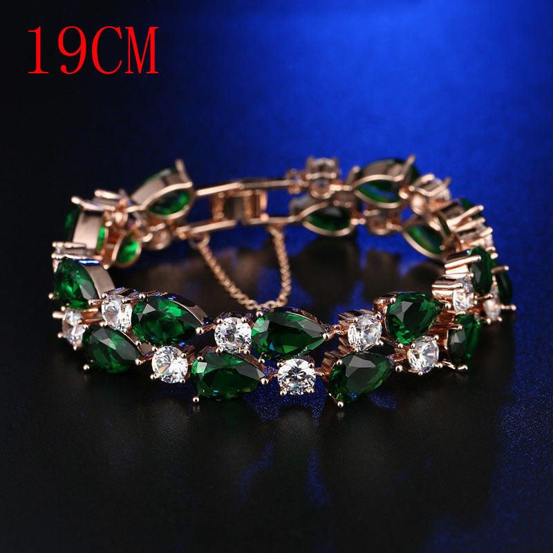 Colorful Rose Gold Zircon Bracelet – Mona Lisa Luxury Exaggerated AAA Jewelry