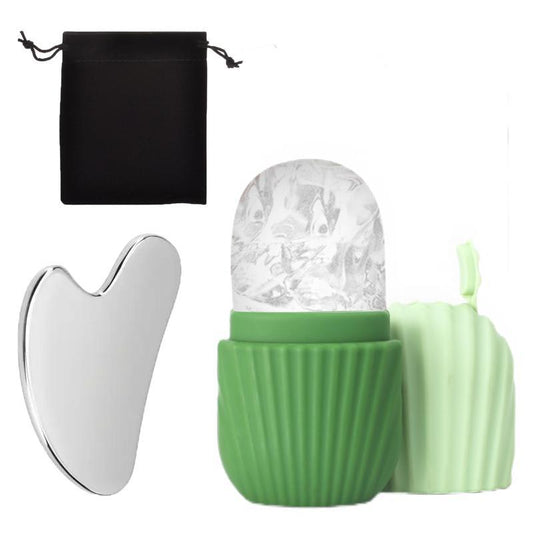 Silicone Ice Grid Facial Care Tool – Ice Scraping Plate Set with Storage Bag