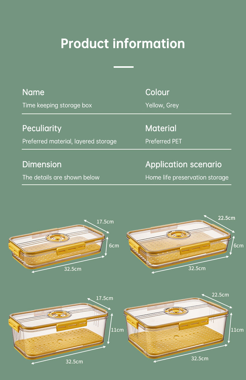 Large Capacity Transparent Refrigerator Storage Box – Food Grade Plastic Kitchen Organizer & Sealed Preservation Container