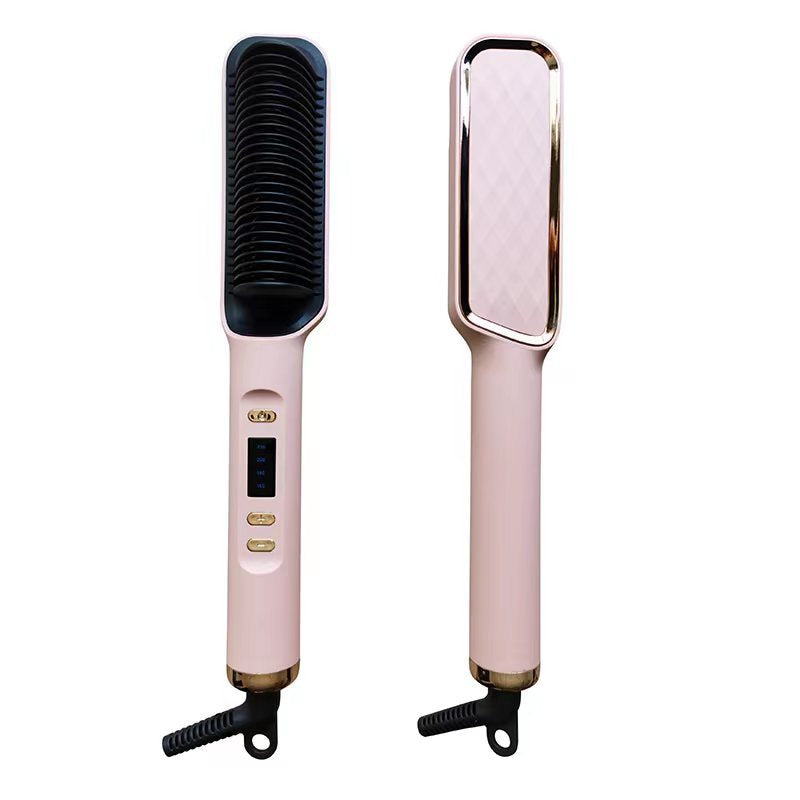 Electric Hair Straightener – LCD Dual-Purpose Negative Ion Hair Comb & Curling Stick for Home & Salon