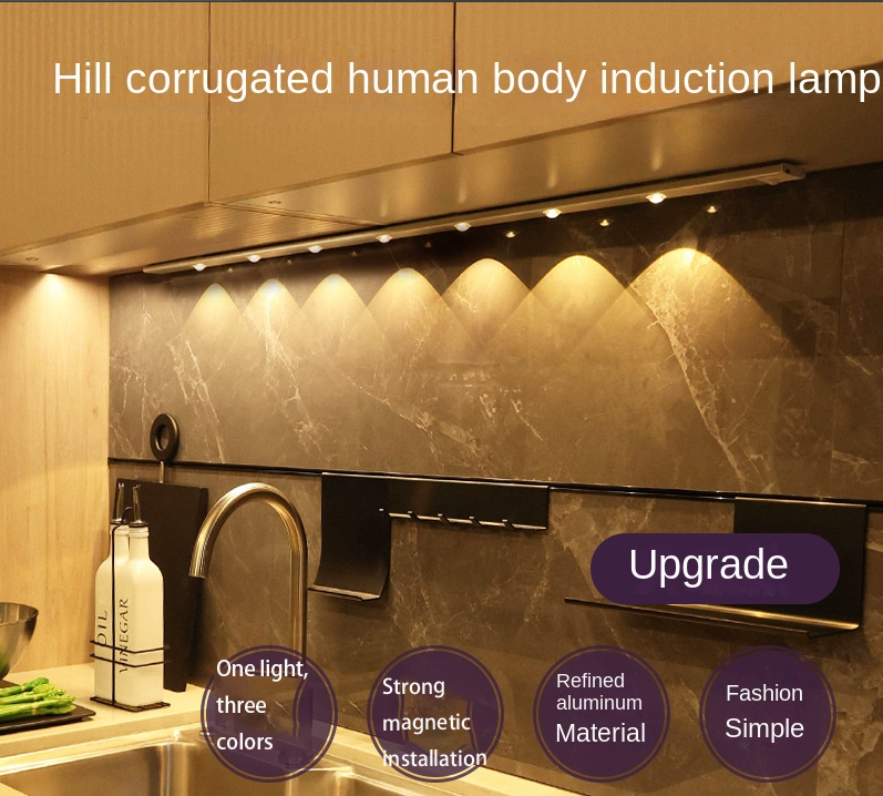 Smart LED Human Body Sensor Light – Ultra-Thin Rechargeable Strip for Closet, Wine Cabinet & Kitchen