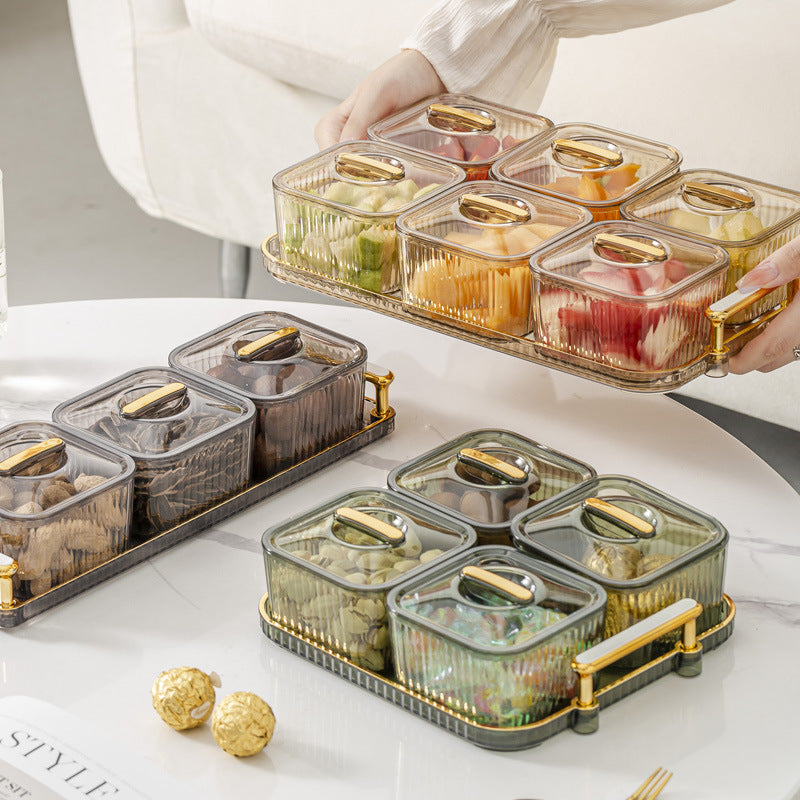 Transparent Fruit Tray – Candy Tray & Nut Dried Fruit Storage Box for Kitchen Organization