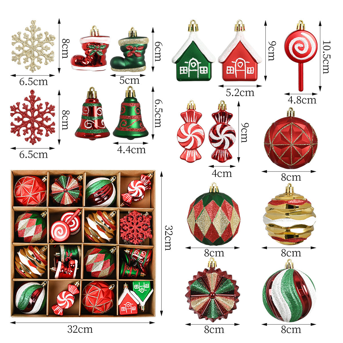 Christmas Plastic Ball Set – Holiday Party Decorations & Hanging Pendants for Festive Home Decor