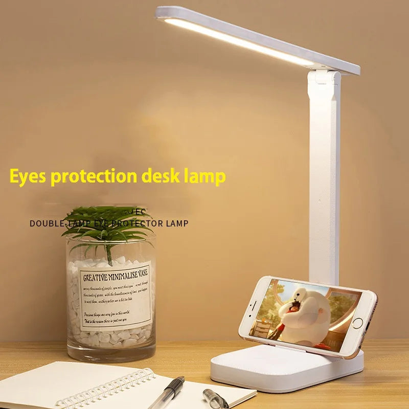Eye Protection LED Desk Lamp – Touch Dimming, Color Adjustable, USB Charging Bedside Reading Lamp