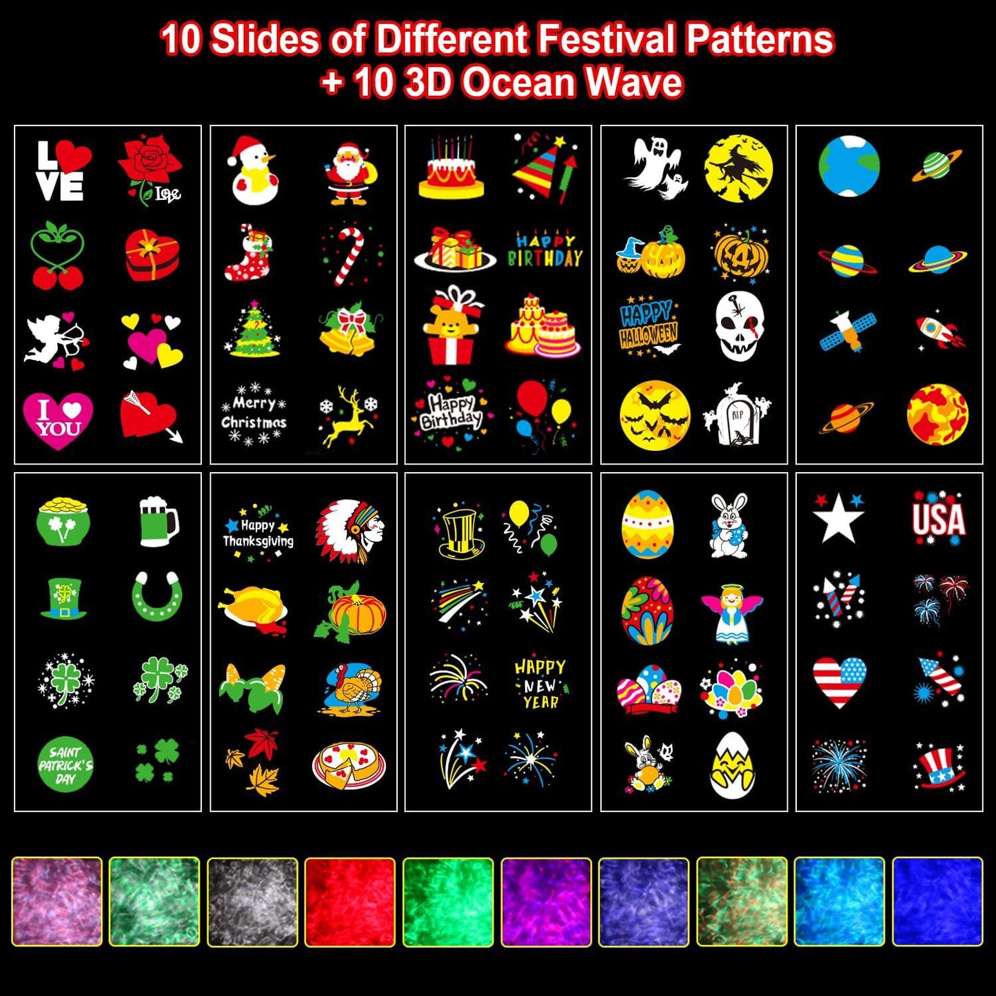 LED Christmas Projection Lights – Outdoor Waterproof Remote Control for Halloween & Holiday Decoration