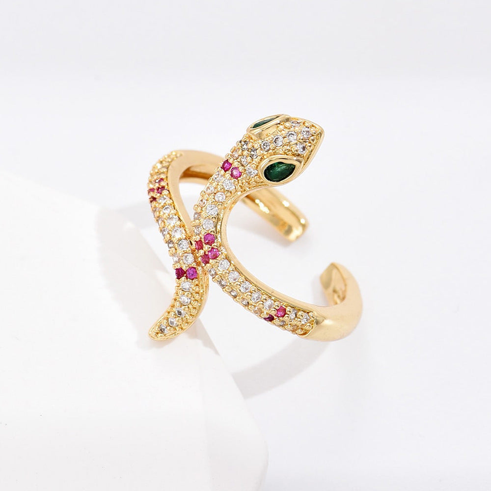 European and American Snake Shaped Opening Ring – INS Niche Luxury Personality Jewelry