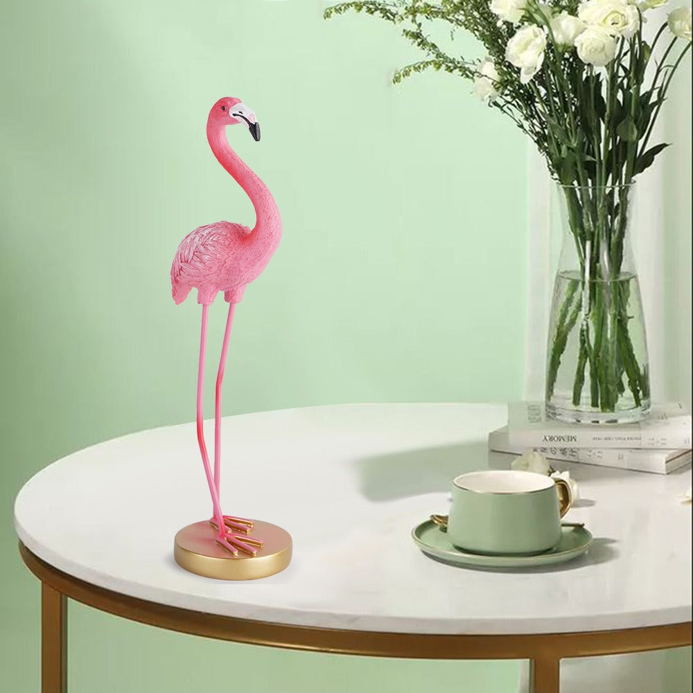 Minimalist Flamingo Resin Home Decor – Modern Light Luxury Ornament for Living Room & Office