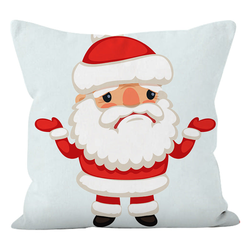 Santa Claus Printed Pillow Cover – Super Soft Holiday Cushion for Home Sofa & Christmas Party Decoration