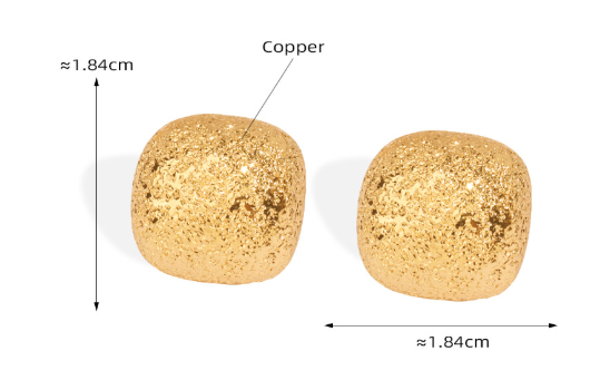 Gold-Plated Geometric Stud Earrings – Minimalist Luxury Jewelry for Women