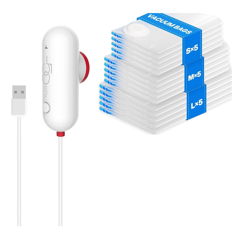 Vacuum Compression Power Pump with Lightweight Travel Bag – Portable Clothes Storage Solution