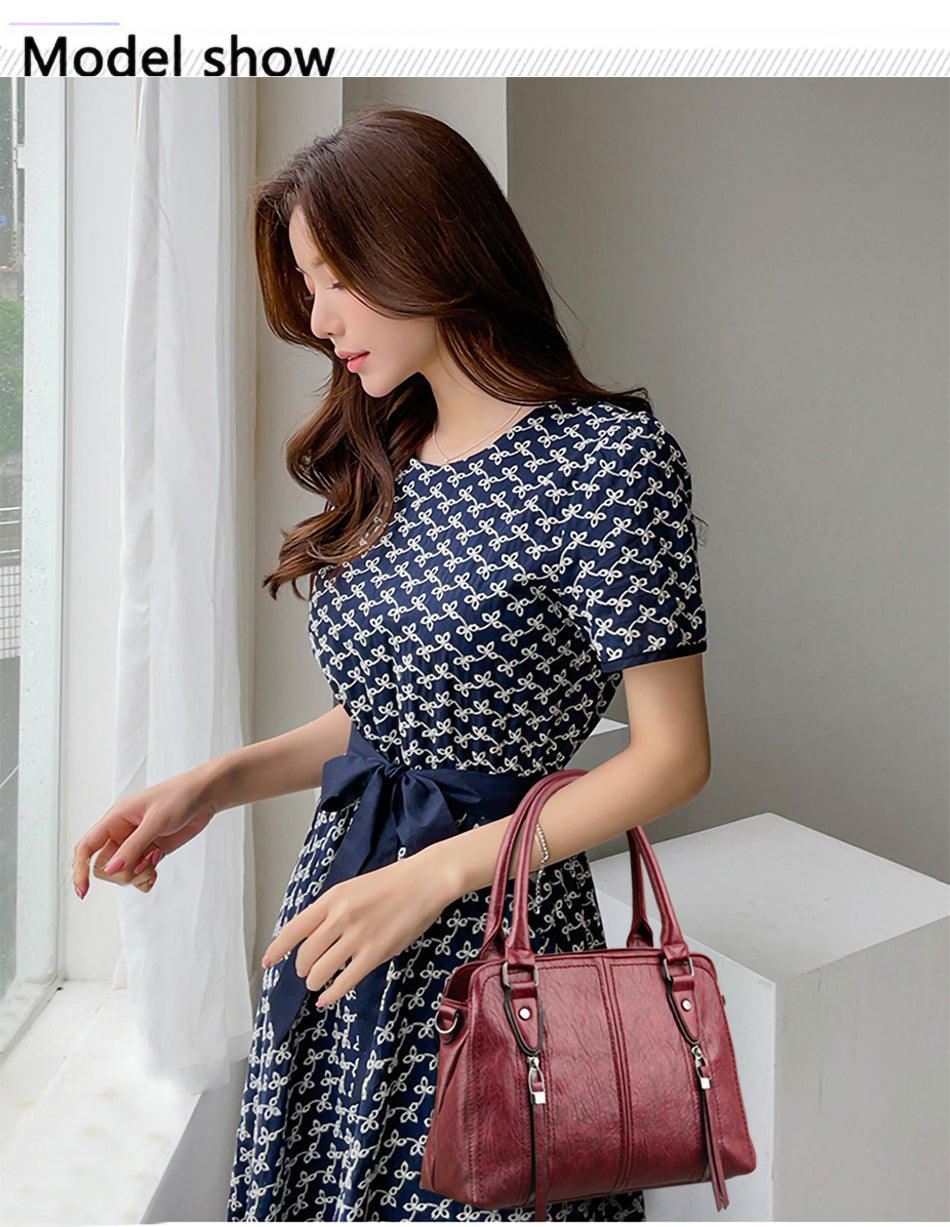 New Retro Fashion High Quality Leather Women’s Handbags – Large Capacity Casual Messenger Bag