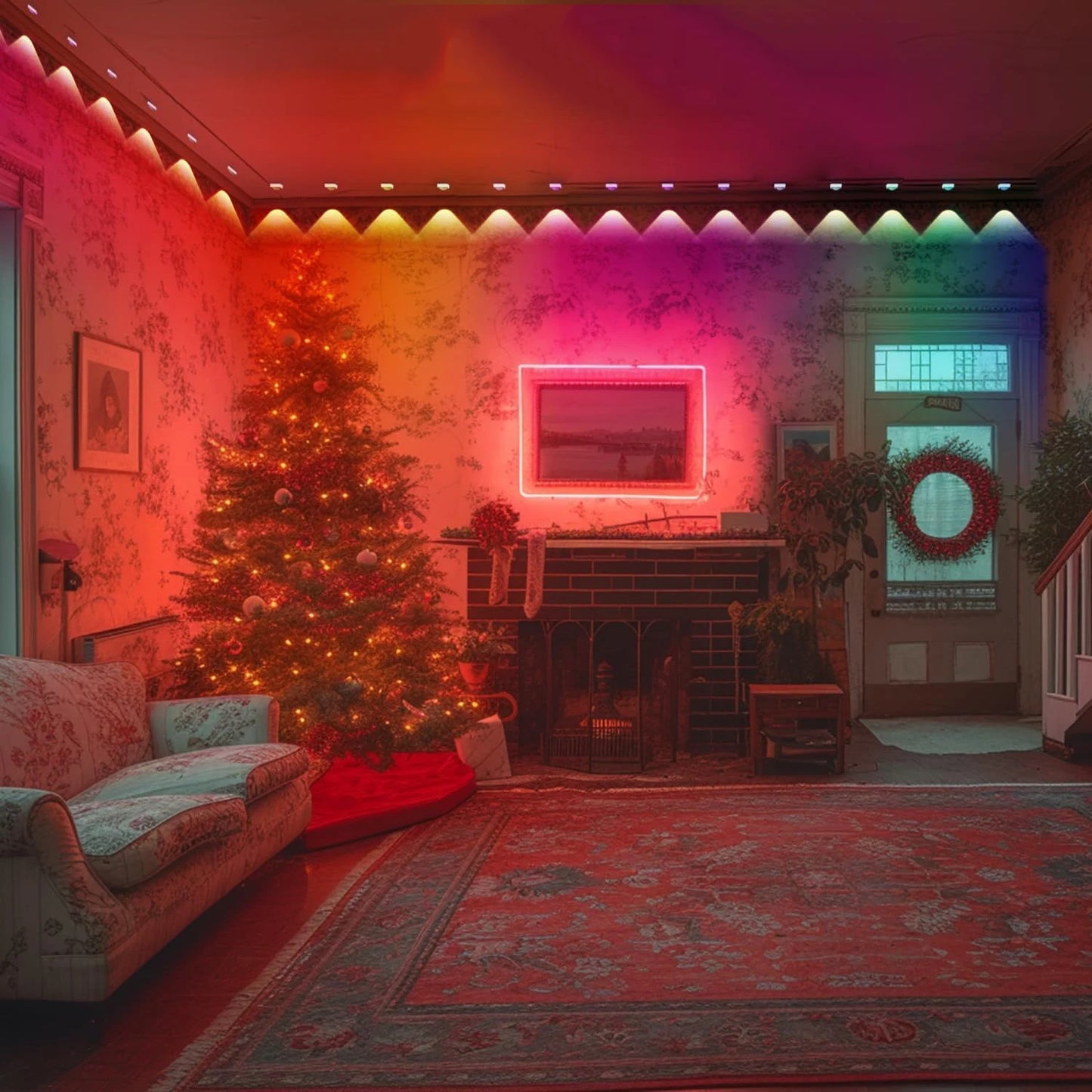 100FT 60 LED Waterproof RGB Outdoor String Lights – Permanent Eaves Lighting for Christmas, Birthday & Holiday Parties