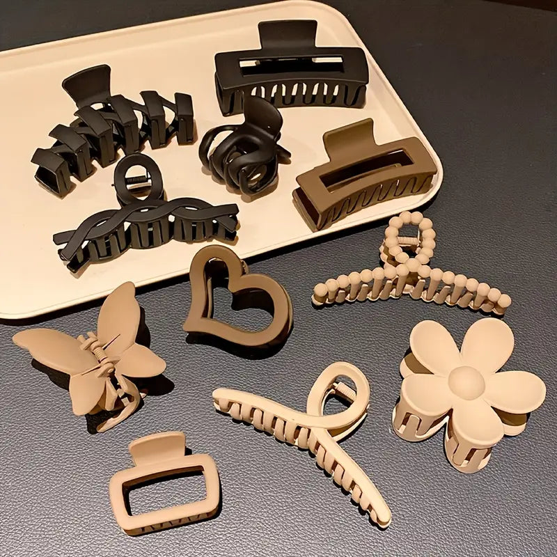 11-Piece Fashionable Hair Claw Clip Set – Trendy, Durable & Gift-Ready with Handbag