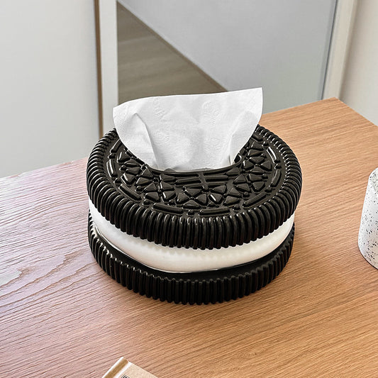 Creative Minimalist Oreo Paper Box – High-End Decorative Tissue Box for Home & Desktop