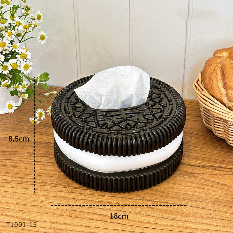 Creative Minimalist Oreo Paper Box – High-End Decorative Tissue Box for Home & Desktop