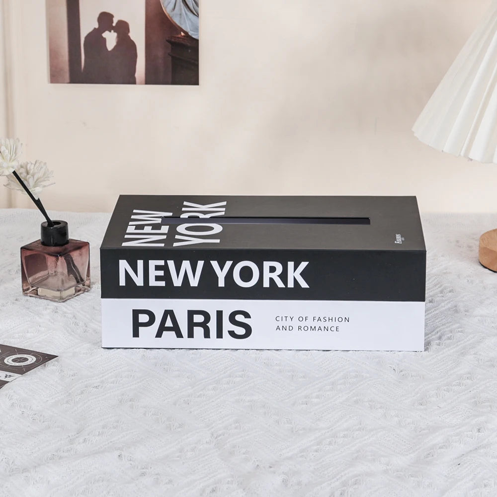 Book Style Tissue Box – Napkin Holder Paper Box Container for Home & Hotel