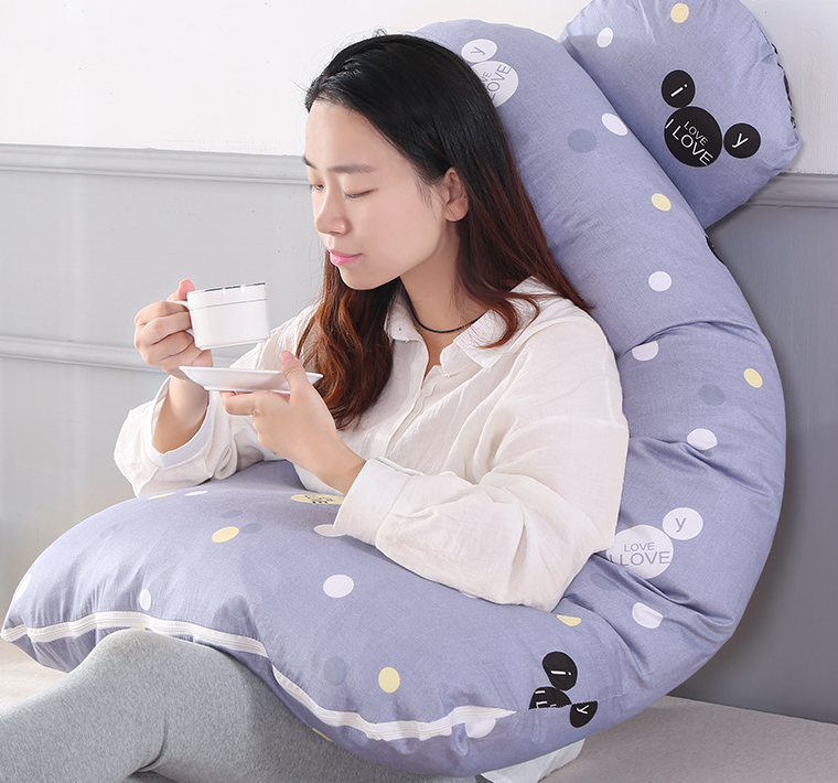 Multifunctional U-Shaped Waist Support Side Sleeping Pillow for Pregnant Women – Pure Cotton Nursing Pillow
