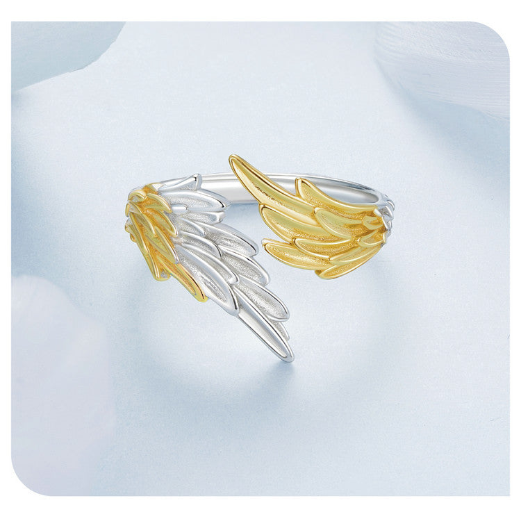 14K Gold Plated Wing Opening s925 Silver Ring –  Luxury Adjustable Fashion Jewelry