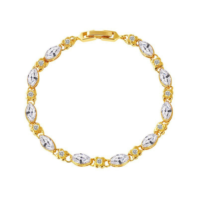 24K Gold Flower Ruby Bracelet – European Luxury Women’s Fashion Jewelry Design