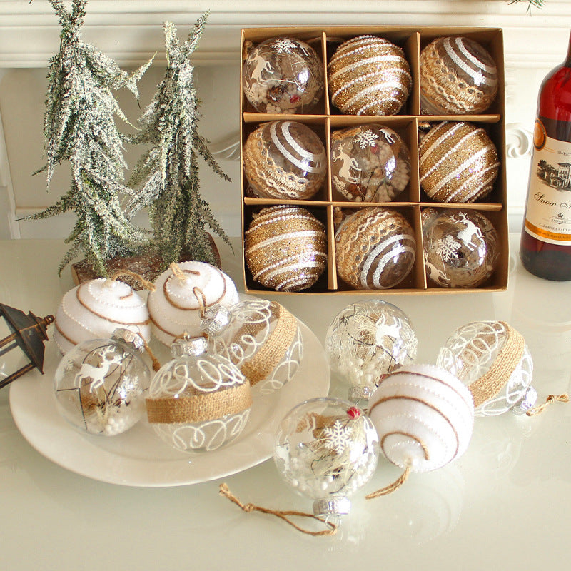 Christmas Ball Set – Painted Hanging Ornaments for Tree & Home Decoration