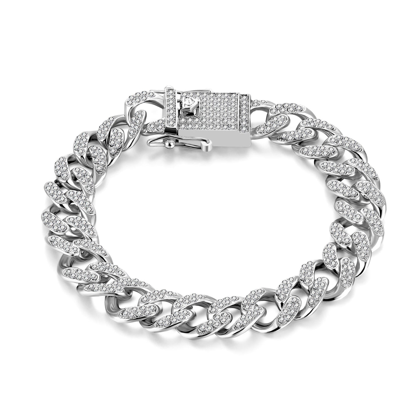 Men’s Trendy Hip Hop Large Gold Chain Diamond Cuban Chain – Luxury Bracelet