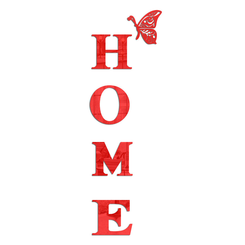 Butterfly Acrylic Mirror Wall Stickers – DIY Home Background Wall Decor Letters for Porch & Living Room