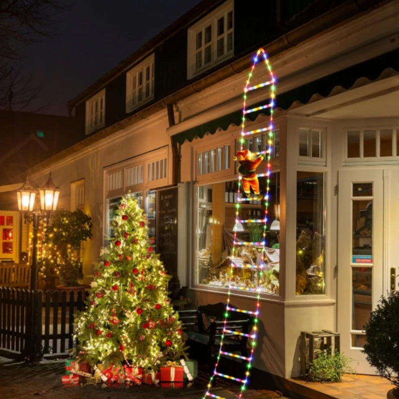 1.5/3M LED Christmas Decor – Climbing Santa with 8 Flash Modes, Plug/USB for Home, Tree & Window
