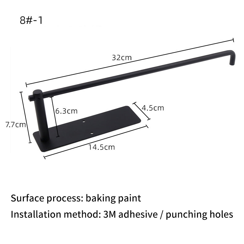 Square Circular Black Perforated Stainless Steel Kitchen Tissue Holder – Cabinet & Roll Organizer