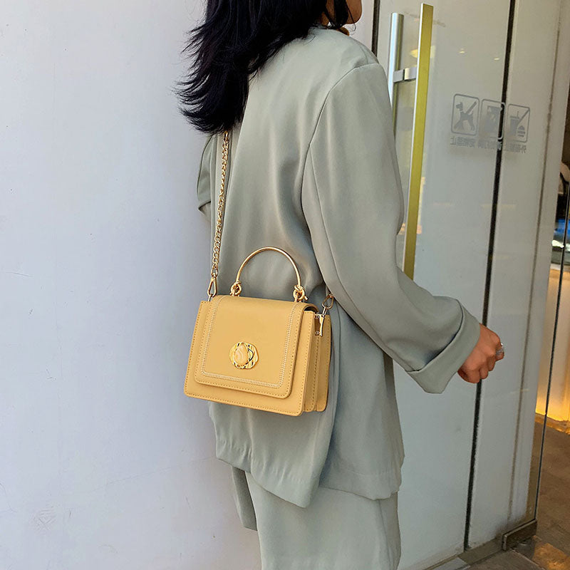 Leather Mini Crossbody Bags for Women – Summer Shoulder Bag with Short Handle & Phone Purse