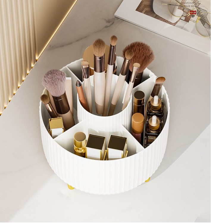 Home Desktop Rotatable Dustproof Large Capacity Pen Holder Storage Box – Multi-Use Cosmetics & Sundries Organizer