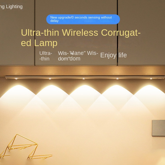 Smart LED Human Body Sensor Light – Ultra-Thin Rechargeable Strip for Closet, Wine Cabinet & Kitchen