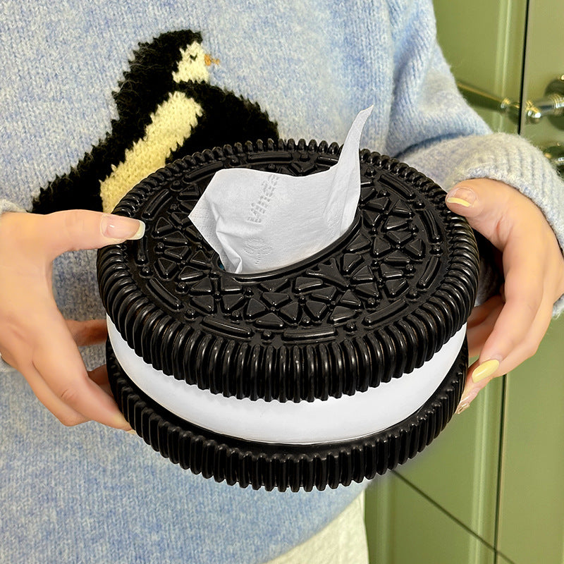 Creative Minimalist Oreo Paper Box – High-End Decorative Tissue Box for Home & Desktop