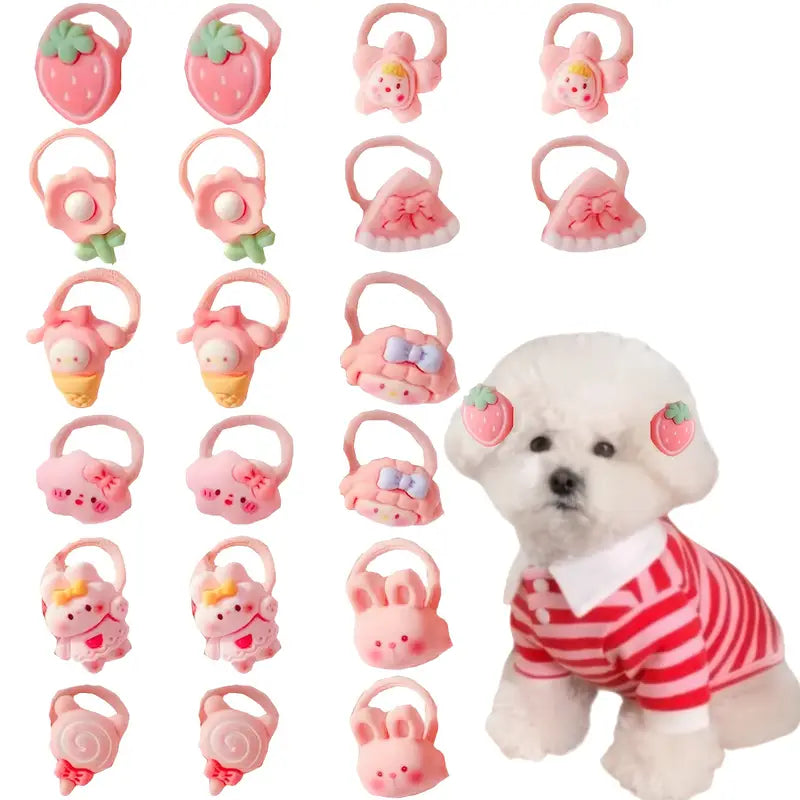 20pcs Light Pink Small Dog Hair Bows