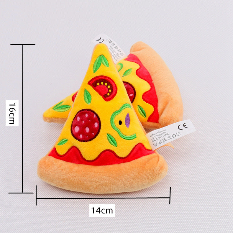 Pet Plush Toy – Simulation Pizza, Hamburger, Steak, Ice Cream & French Fries Sound Dog Toy