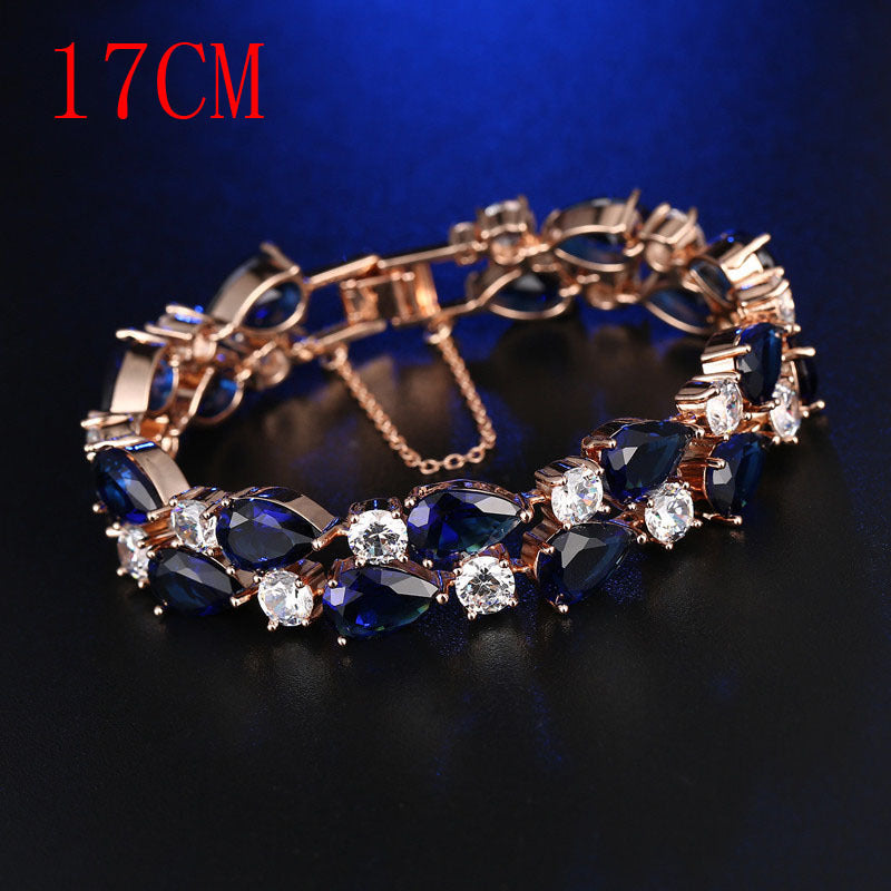 Colorful Rose Gold Zircon Bracelet – Mona Lisa Luxury Exaggerated AAA Jewelry
