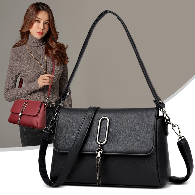 Luxury Women Messenger Bag – Leather Shoulder Tote & Crossbody Handbag for Travel and Casual Use