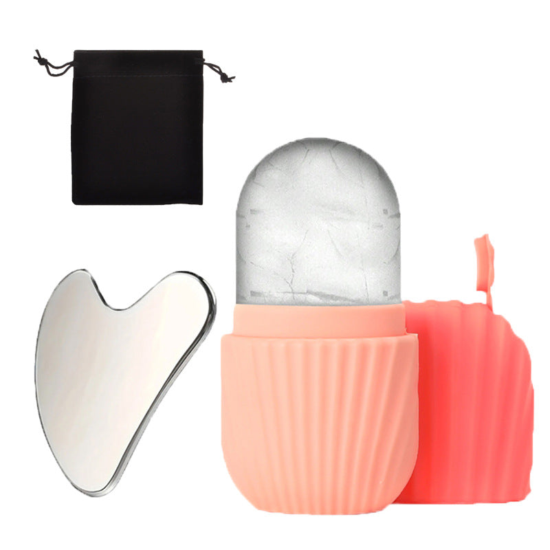 Silicone Ice Grid Facial Care Tool – Ice Scraping Plate Set with Storage Bag